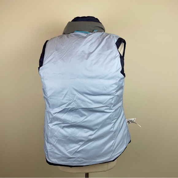 Free Country Solid Blue Waterfowl Feathers Down Puffer Vest Full Zip Medium - Picture 6 of 9